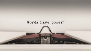 a typewriter writing words have power